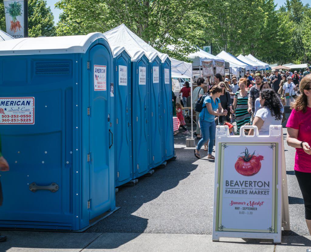 portable toilet rental for events - beaverton farmers market