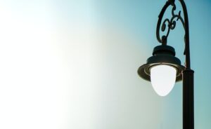 image of a street light | safety and security of porta potties