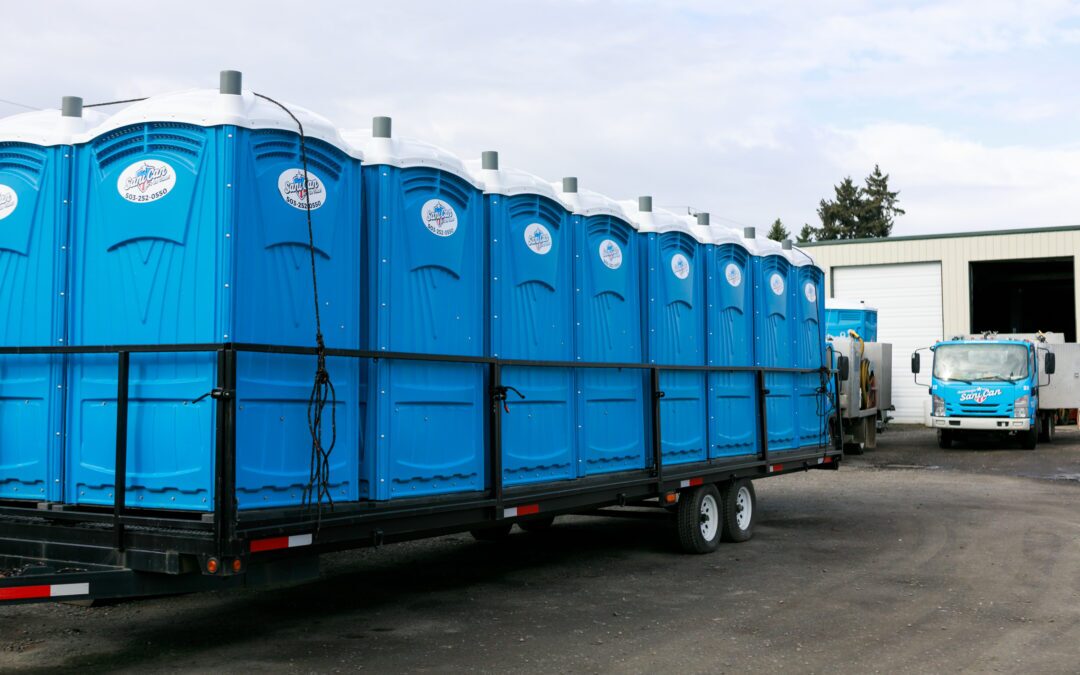 Sanican portapotties on their way to a festival
