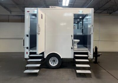 2-stall luxury restroom trailer unit.